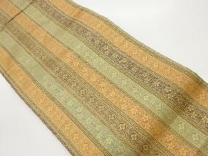 縞に花唐草・花菱蜀江模様織出し名古屋帯